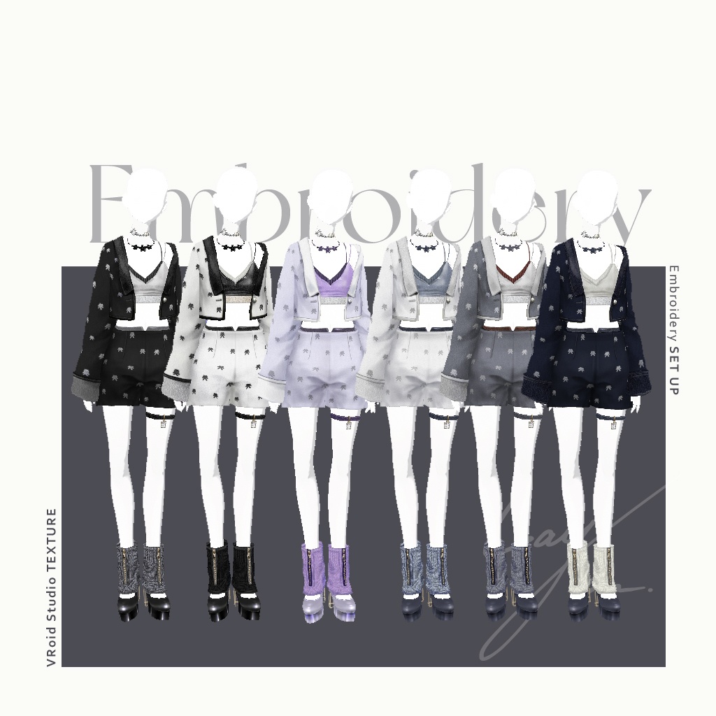 【VRoid】Embroidery SET UP #LAYON服。#LAYONコーデ