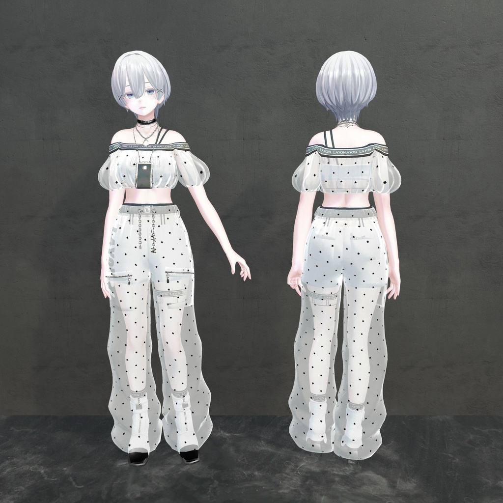 【3D】Airy puff top & Layered pants Set(森羅/萌/Grus/桔梗対応) #LAYON服。#LAYONコーデ