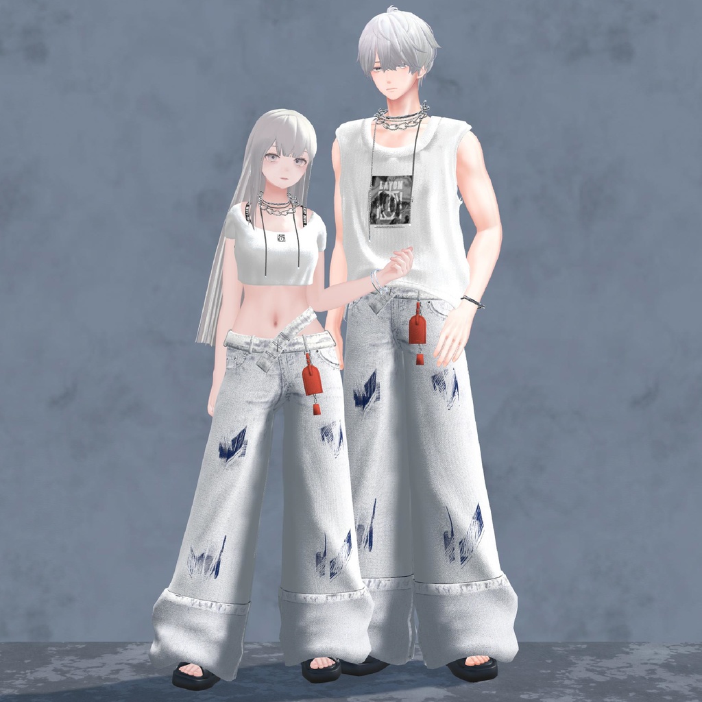 【3D】Mini T-shirts×Denim pants Set (森羅/萌/Grus/Weil/水瀬/ラシューシャ対応) #LAYON服。#LAYONコーデ