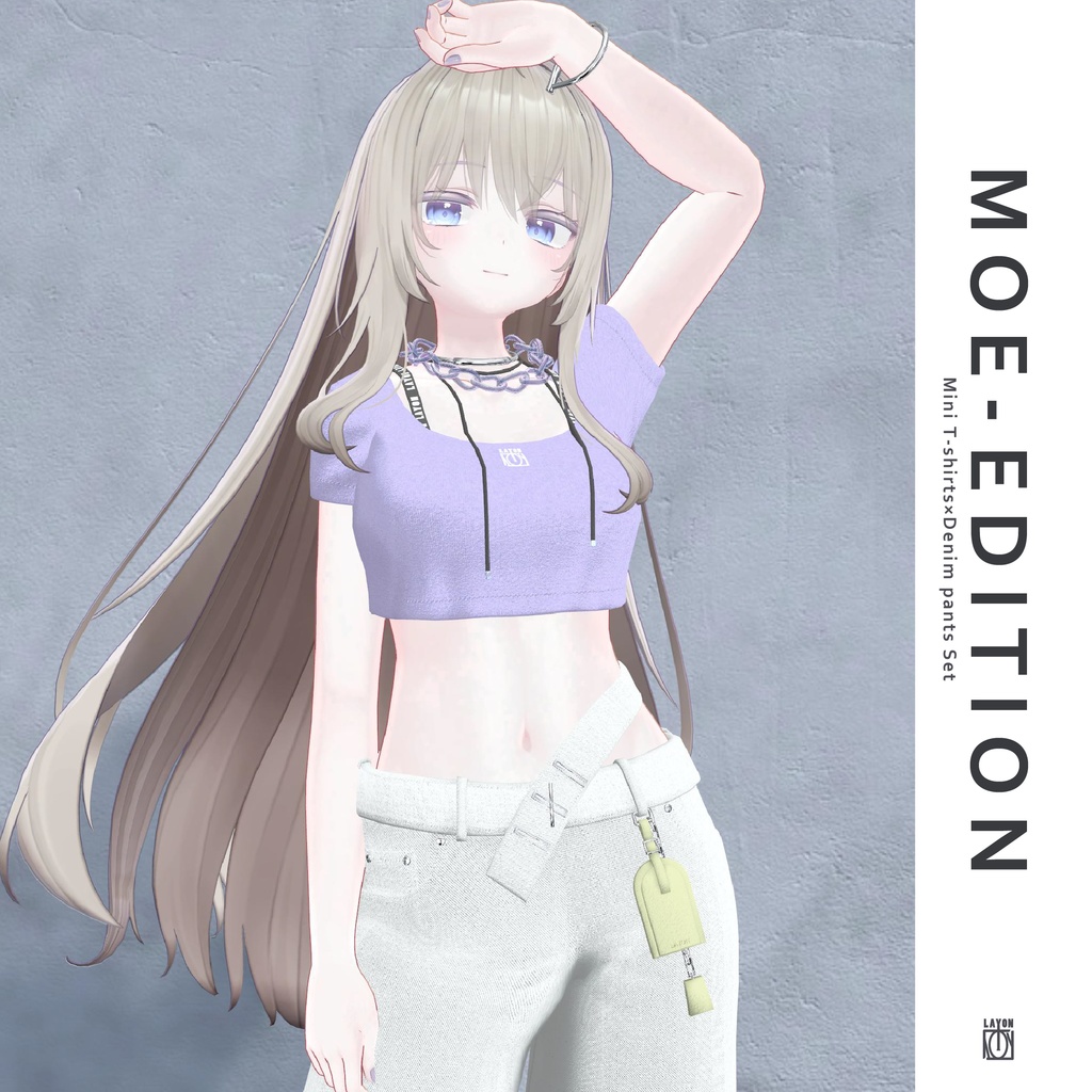 【3D】Mini T-shirts×Denim pants Set (森羅/萌/Grus/Weil/水瀬/ラシューシャ対応) #LAYON服。#LAYONコーデ