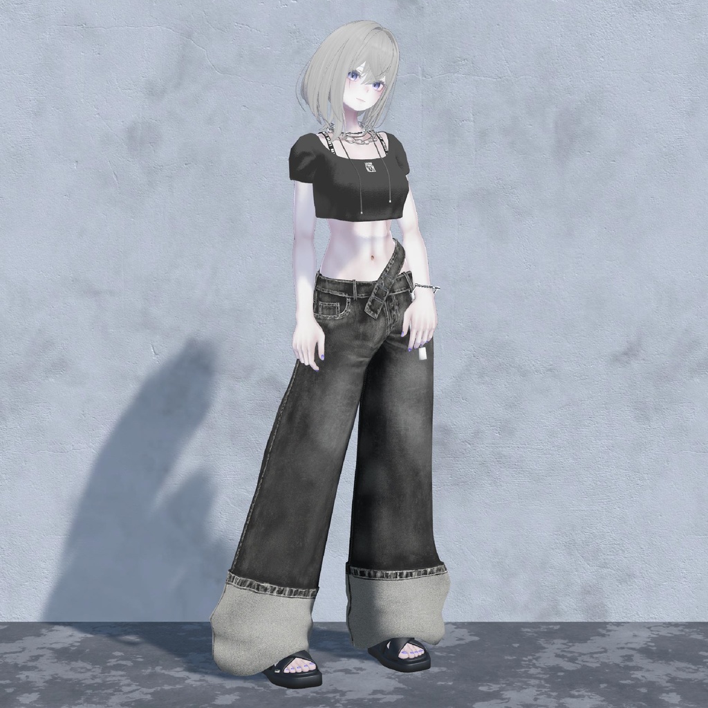 【3D】Mini T-shirts×Denim pants Set (森羅/萌/Grus/Weil/水瀬/ラシューシャ対応) #LAYON服。#LAYONコーデ