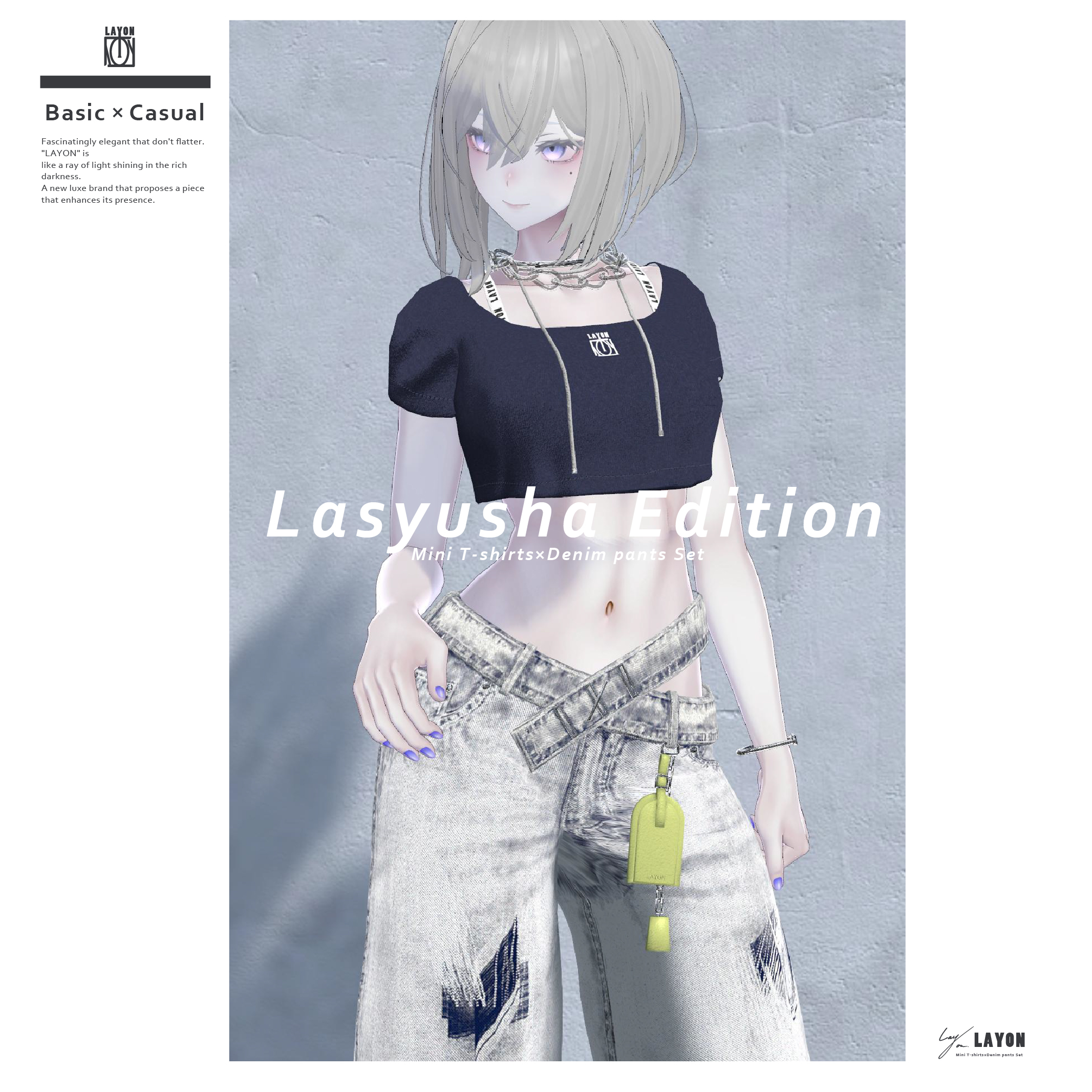 Layon Mini 【3D】Mini T-shirts×Denim pants Set (森羅/萌/Grus/Weil/水瀬/ラシューシャ対応) #LAYON服 ...