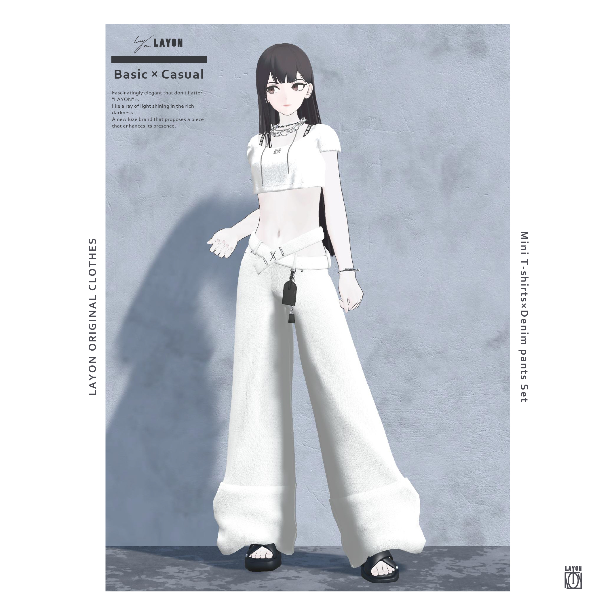 Layon Mini 【3D】Mini T-shirts×Denim pants Set (森羅/萌/Grus/Weil/水瀬/ラシューシャ対応) #LAYON服 ...