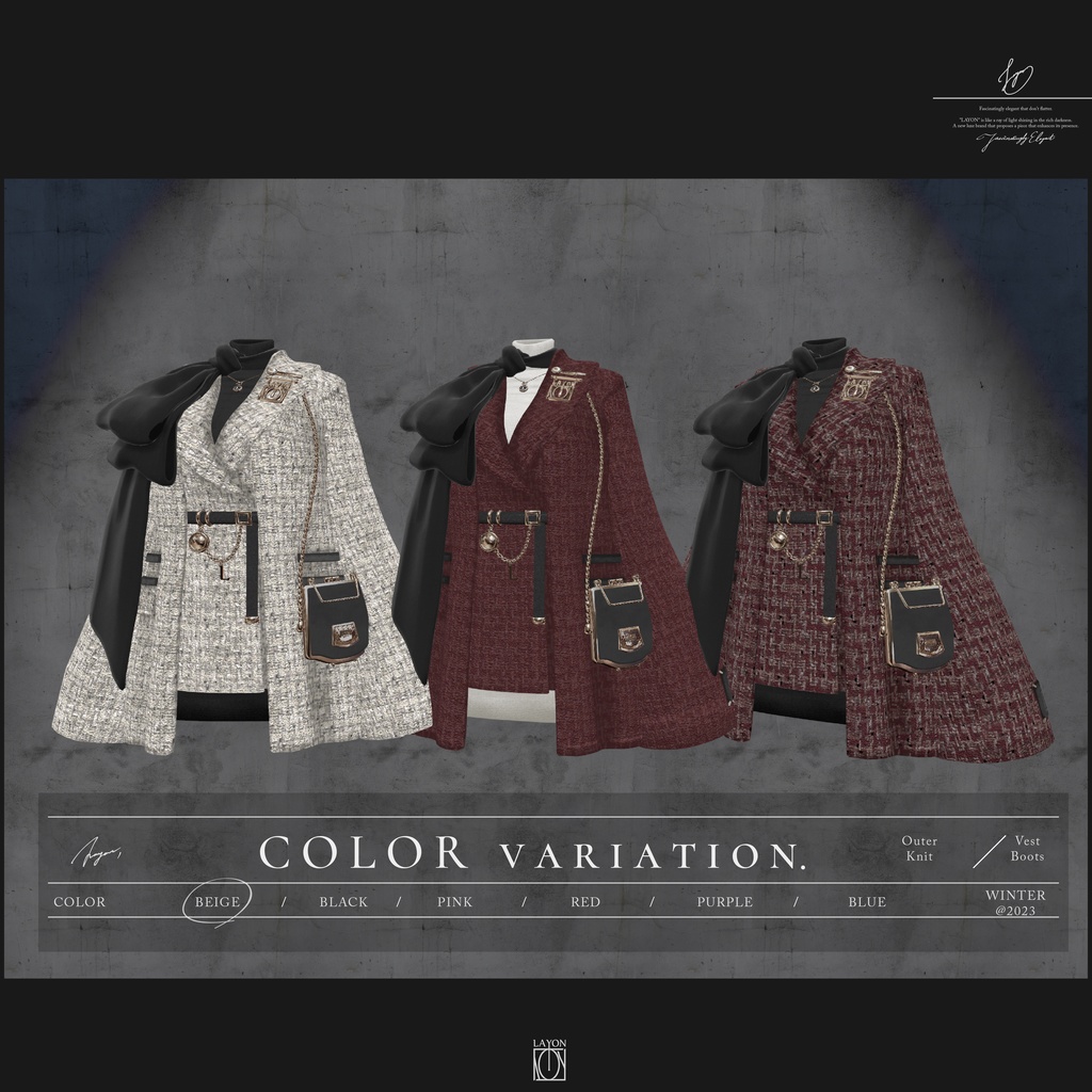 【3D】STUNING (森羅/マヌカ/萌/セレスティア/ラシューシャ/桔梗/Lapwwing/Grus/Weil対応) #LAYON服。#LAYONコーデ