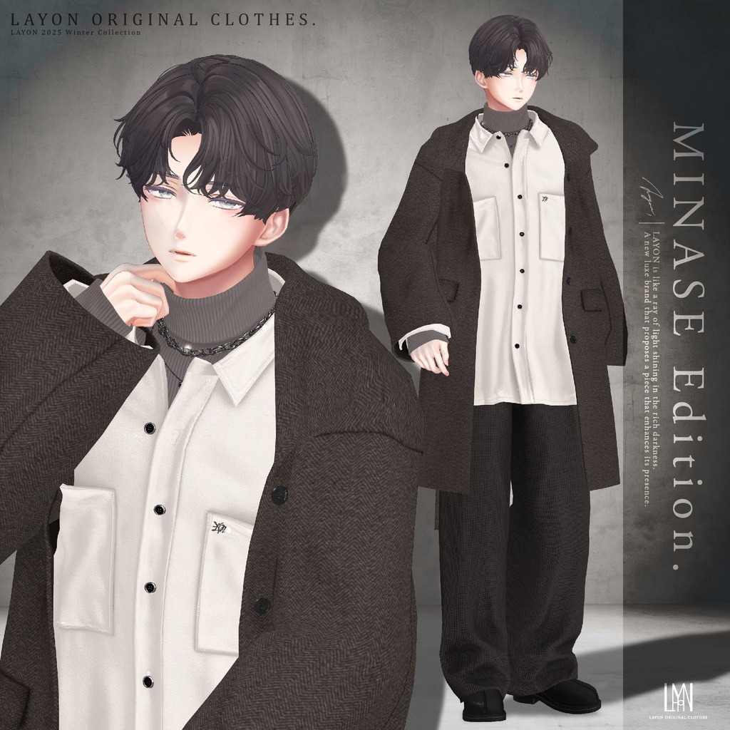 【3D】WHITE DUSK =HOMME= (水瀬/狛乃/ラシューシャ対応) #LAYON服 #LAYONコーデ