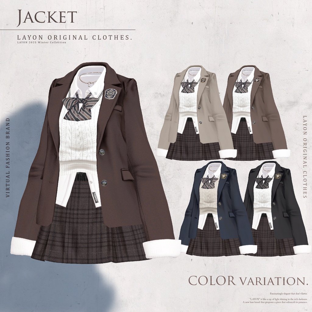 【3D】ACADEMIC HIGH SCHOOL UNIFORM (森羅/しなの/愛莉/マヌカ/ラシューシャ/桔梗/Lapwing/Sio対応) #LAYON服 #LAYONコーデ