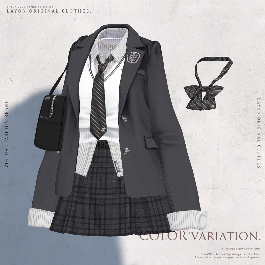 【3D】ACADEMIC HIGH SCHOOL UNIFORM (森羅/しなの/愛莉/マヌカ/ラシューシャ/桔梗/Lapwing/Sio対応) #LAYON服 #LAYONコーデ