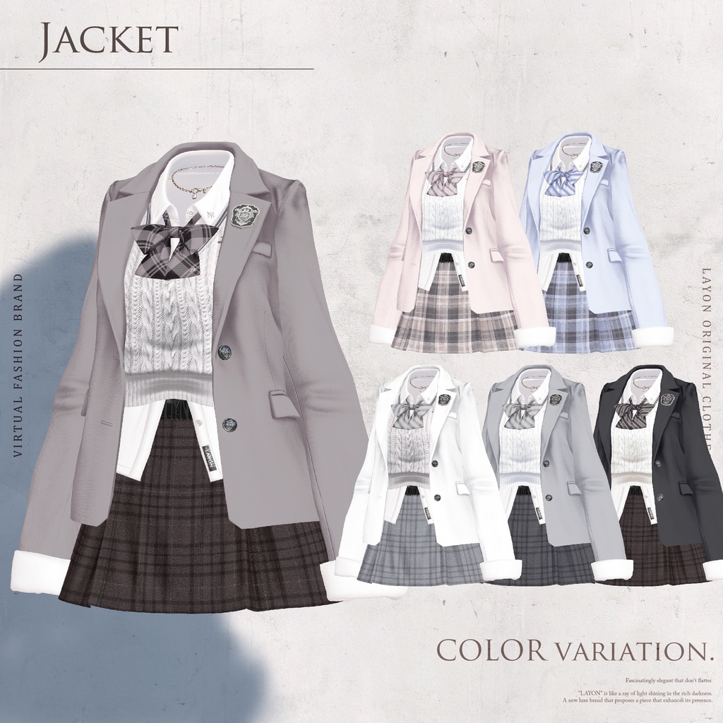 【3D】ACADEMIC HIGH SCHOOL UNIFORM (森羅/しなの/愛莉/マヌカ/ラシューシャ/桔梗/Lapwing/Sio対応) #LAYON服 #LAYONコーデ