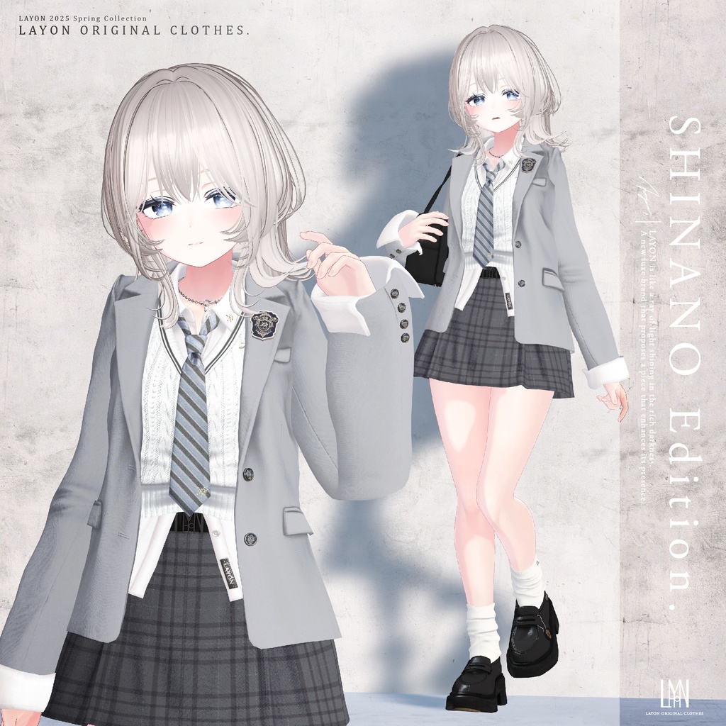 【3D】ACADEMIC HIGH SCHOOL UNIFORM (森羅/しなの/愛莉/マヌカ/ラシューシャ/桔梗/Lapwing/Sio対応) #LAYON服 #LAYONコーデ