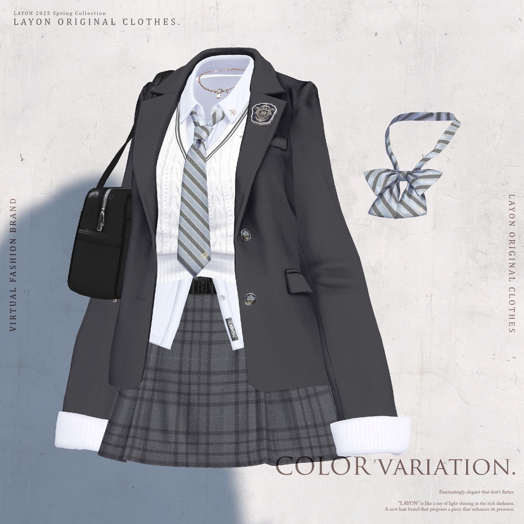 【3D】ACADEMIC HIGH SCHOOL UNIFORM (森羅/しなの/愛莉/マヌカ/ラシューシャ/桔梗/Lapwing/Sio対応) #LAYON服 #LAYONコーデ