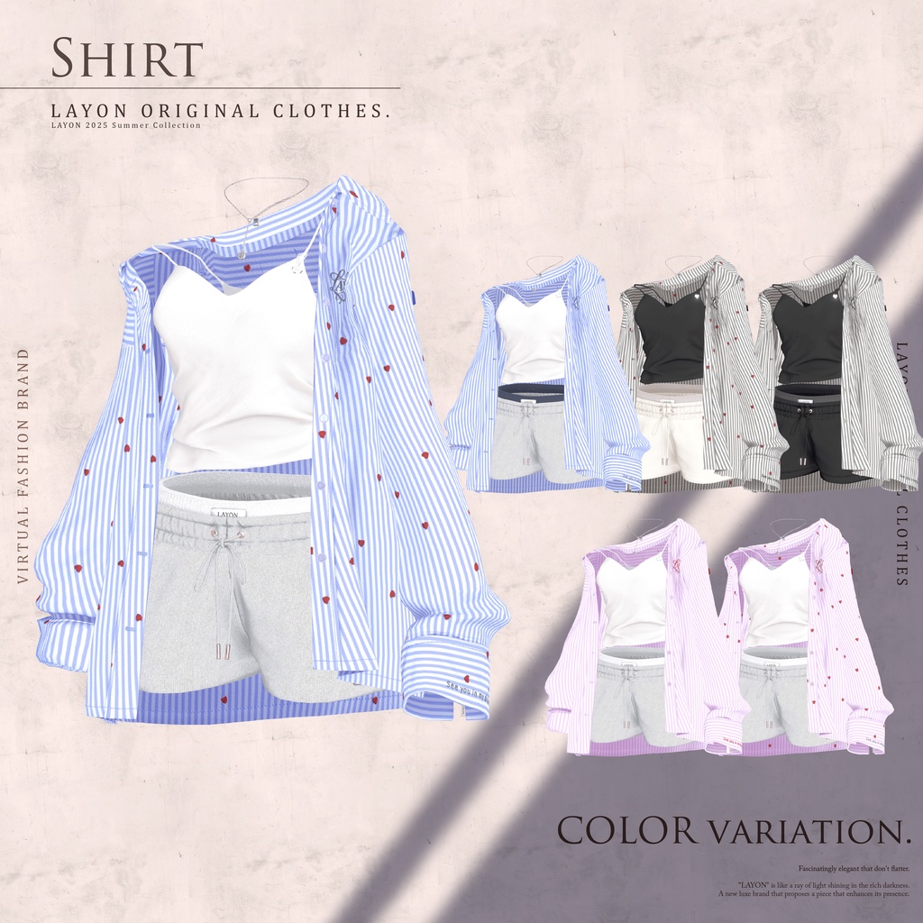 【3D】Chill out wear (森羅/しなの/愛莉/マヌカ/ラシューシャ/Lapwing/Sio/水瀬/狛乃/斑霞/ミルティナ/ルルネ/Alué対応) #LAYON服 #LAYONコーデ