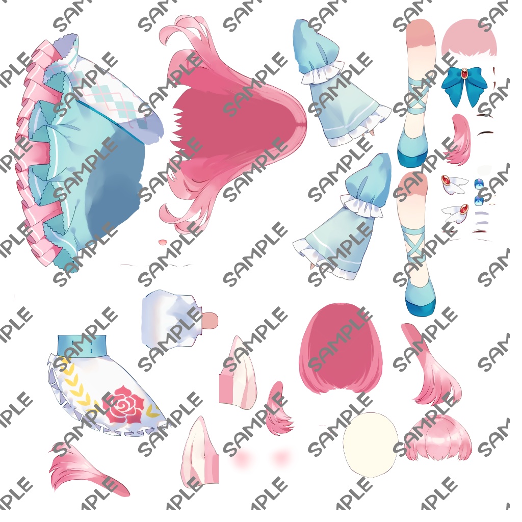 Live2Dアバター【パーツ分けPSD・.cmo3データ付き】