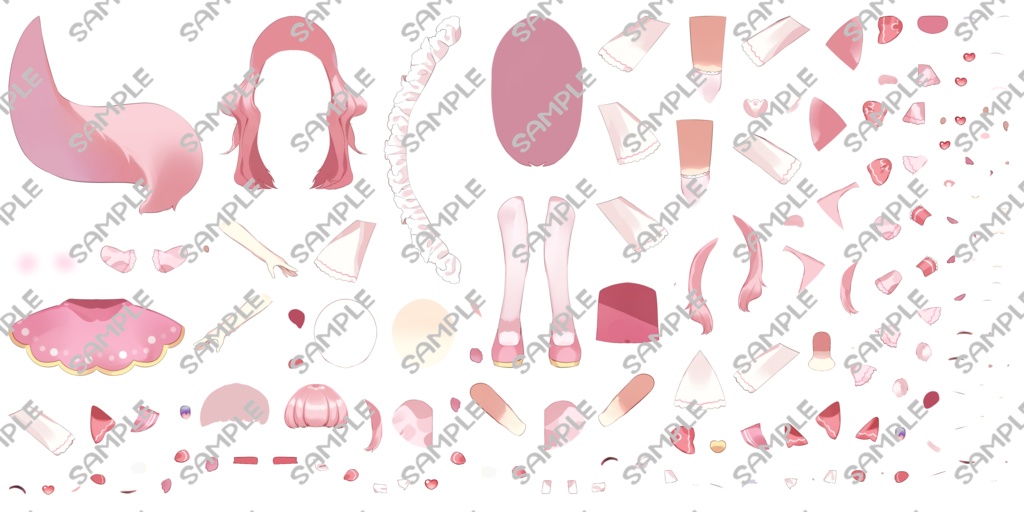 【汎用モデル】Live2Dアバター【立ち絵/パーツ分けPSD付き】