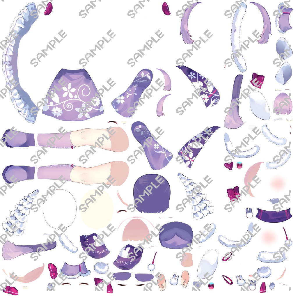 【限定1点】紫うさぎちゃん【VTS対応live2Dモデル】