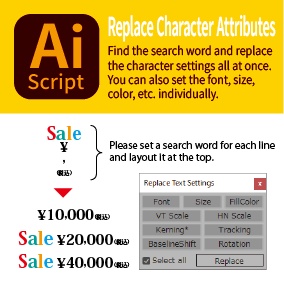 文字設定置換(Replace Character Attributes)