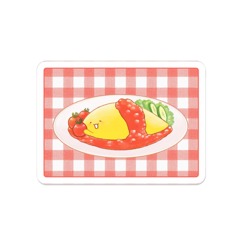 【ゆるオム】トマトたっぷりなオムライス【アクリルバッジ】