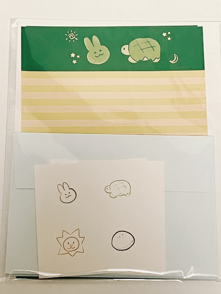 🐇🐢概念レターセット【パン緑】