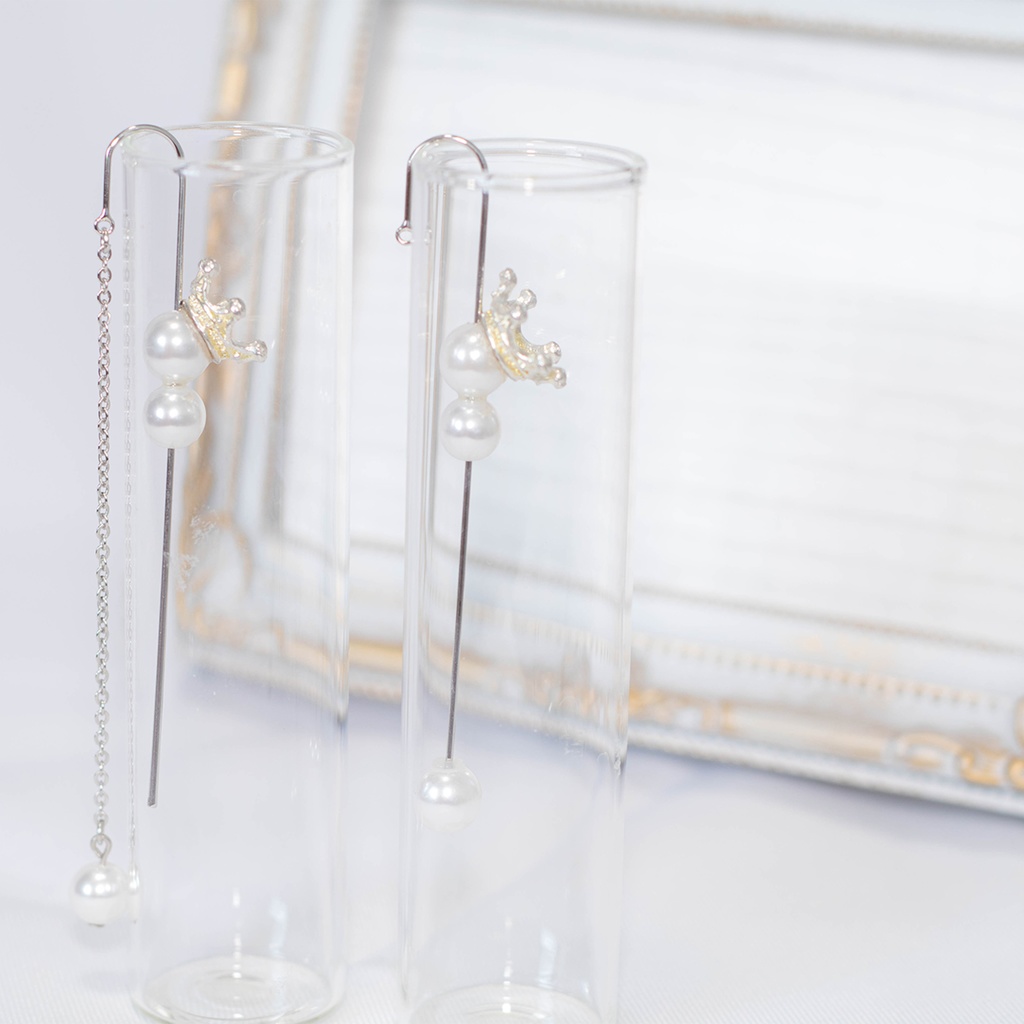 クローラーフックピアス パールと王冠