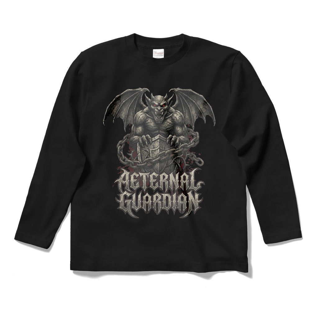 ガーゴイル柄のロングスリーブTシャツ