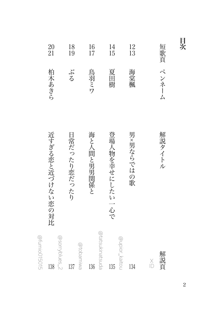 【60人の短歌集】BL短歌アンソロジー60