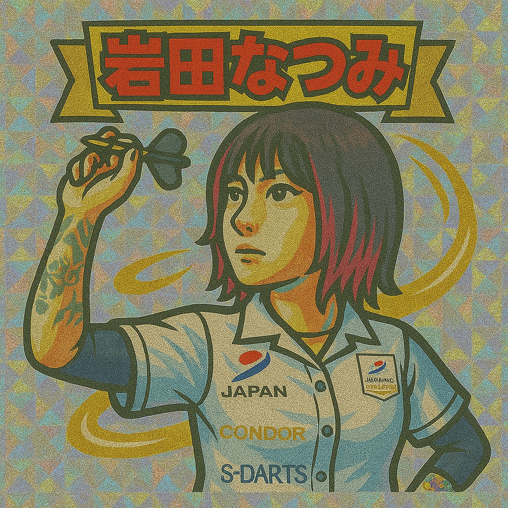 岩田なつみビックリマンシール風ホログラムステッカー風イラスト