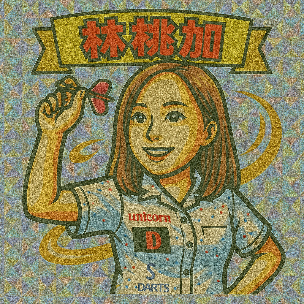 林桃加ビックリマンシール風ホログラムステッカー風イラスト