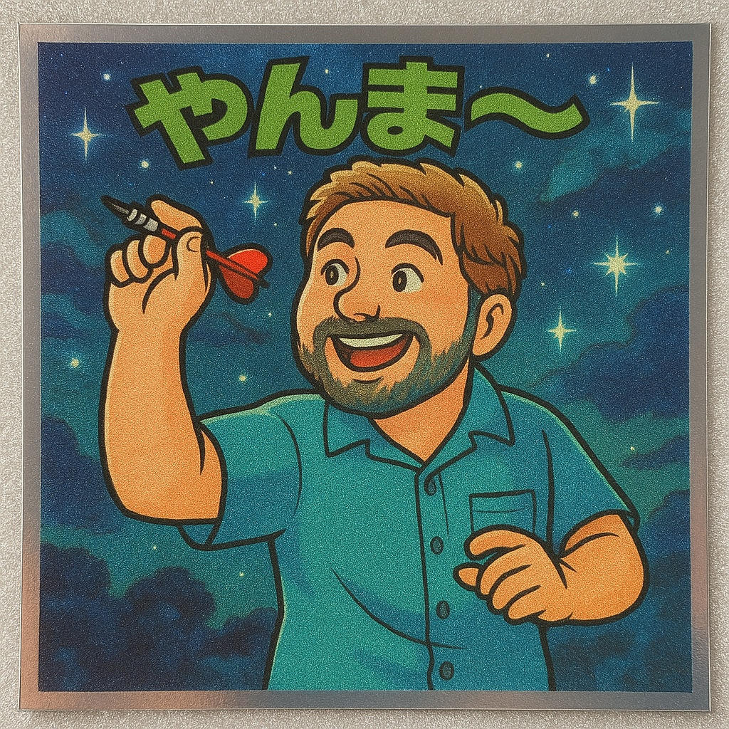 やんま〜ジブリ風ホログラムステッカー風イラスト