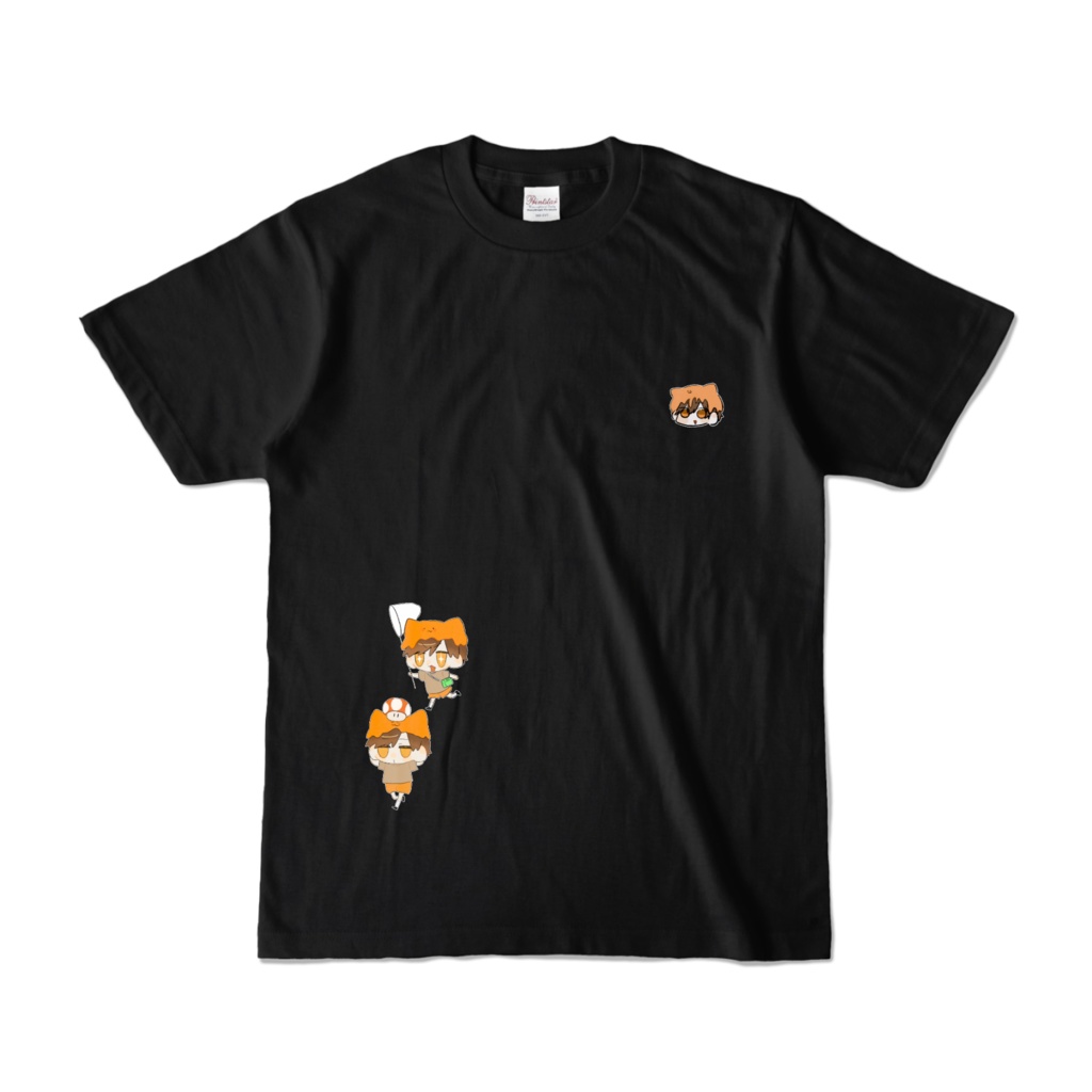 にこめいと☆ワンポイントTシャツ-ブラック