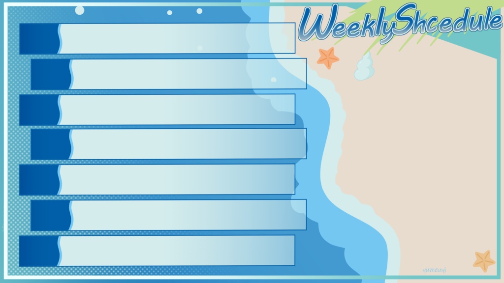 【Vtuber向け】夏っぽい週間スケジュール　無料　3種