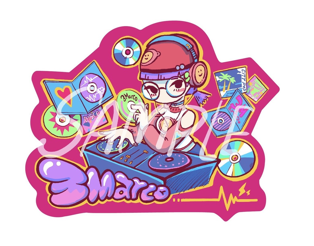 3Marcoステッカー（デザイン：えりっくえいりあん様）