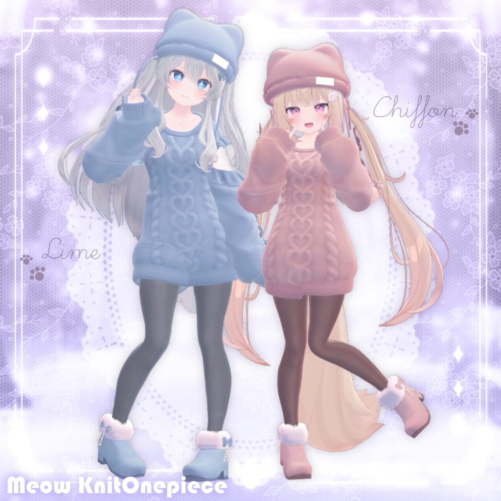 ʚ 21 アバター対応 ɞ Meow Knit Onepiece 🐾ˎˊ˗