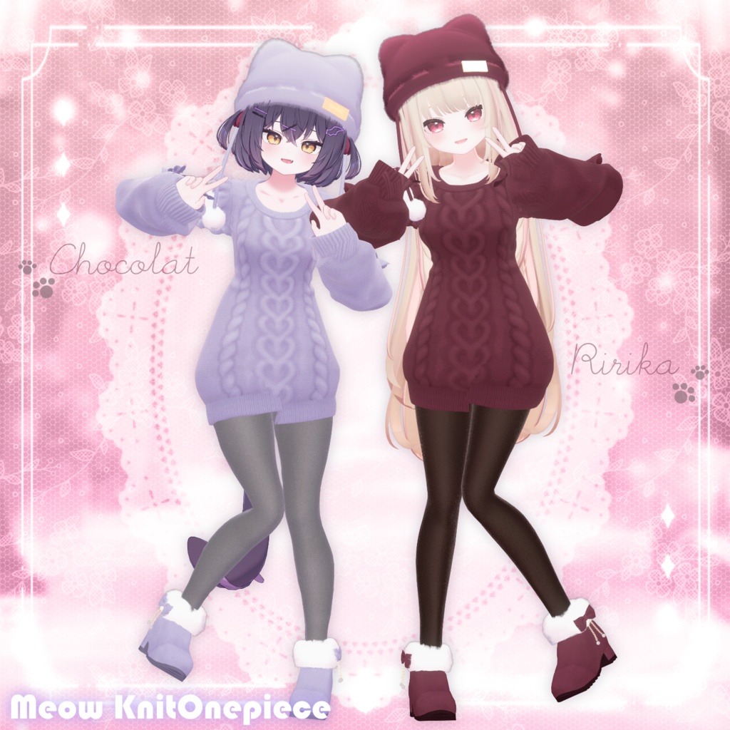 ʚ 21 アバター対応 ɞ Meow Knit Onepiece 🐾ˎˊ˗
