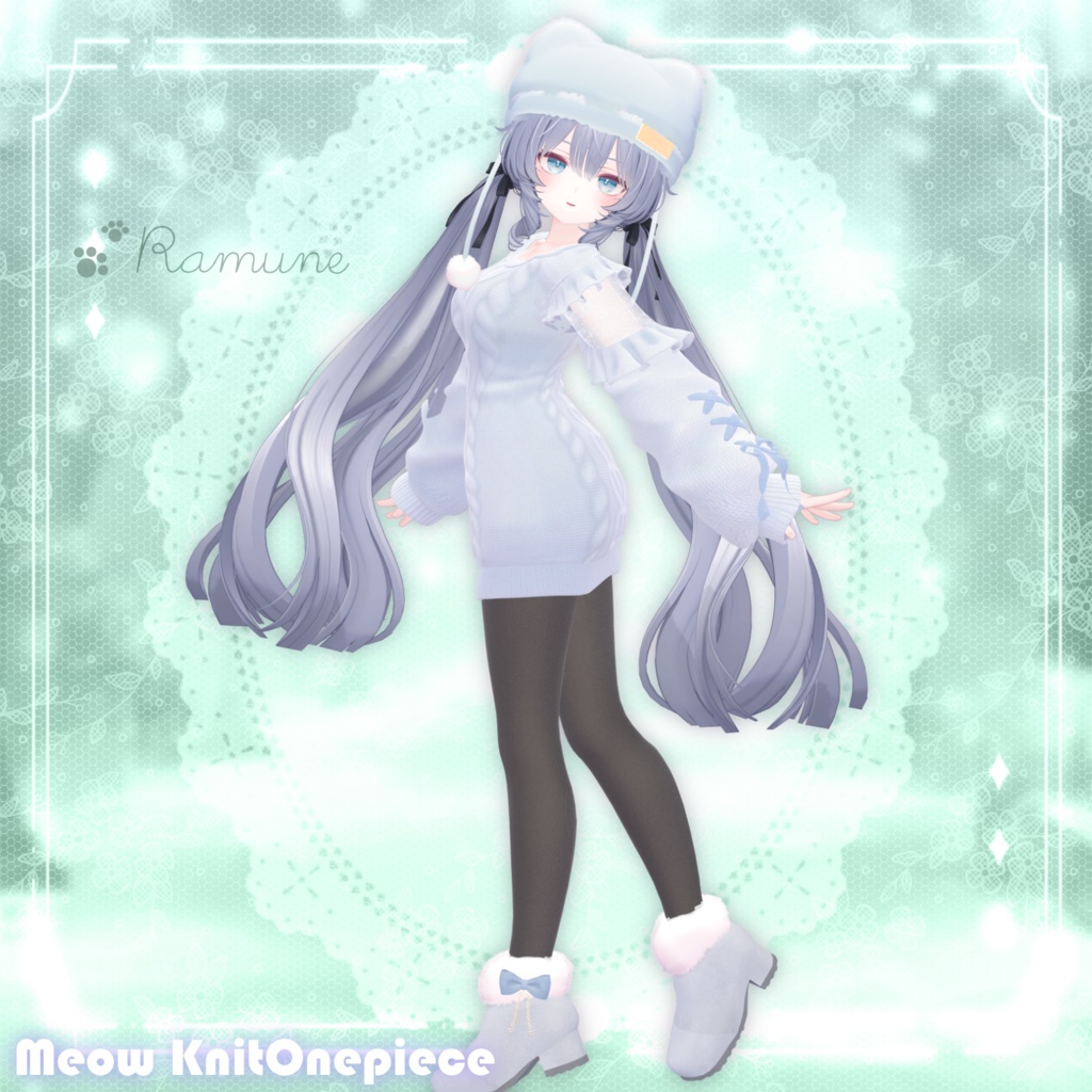 ʚ 24 アバター対応 ɞ Meow Knit Onepiece 🐾ˎˊ˗