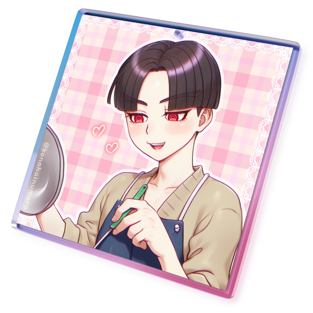 オーロラアクリルキーホルダー7㎝「およめさん楽くん」