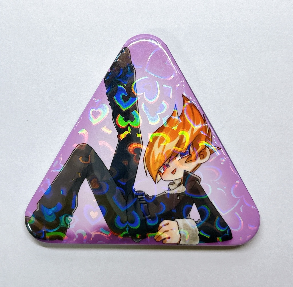 【三角形缶バッジ】ベクター様捕獲缶バッジ