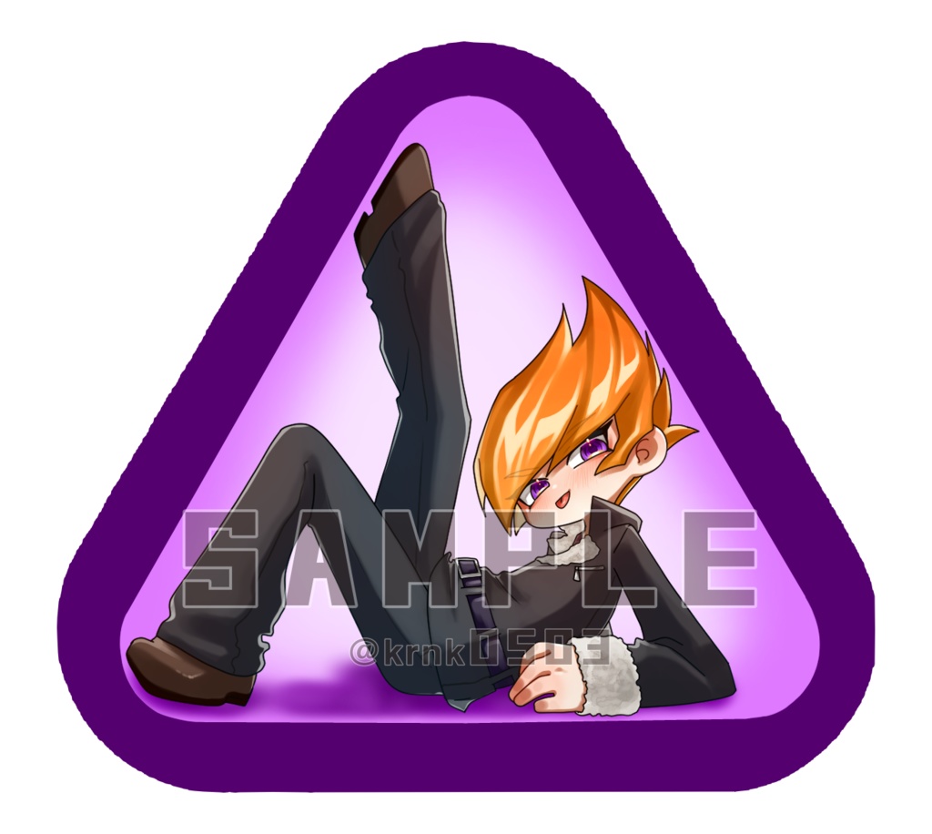 【三角形缶バッジ】ベクター様捕獲缶バッジ