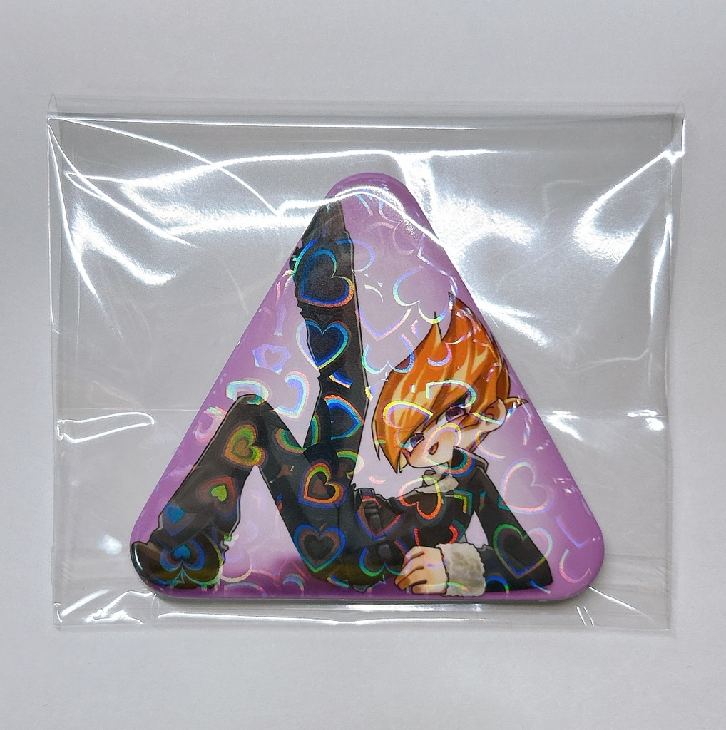 【三角形缶バッジ】ベクター様捕獲缶バッジ