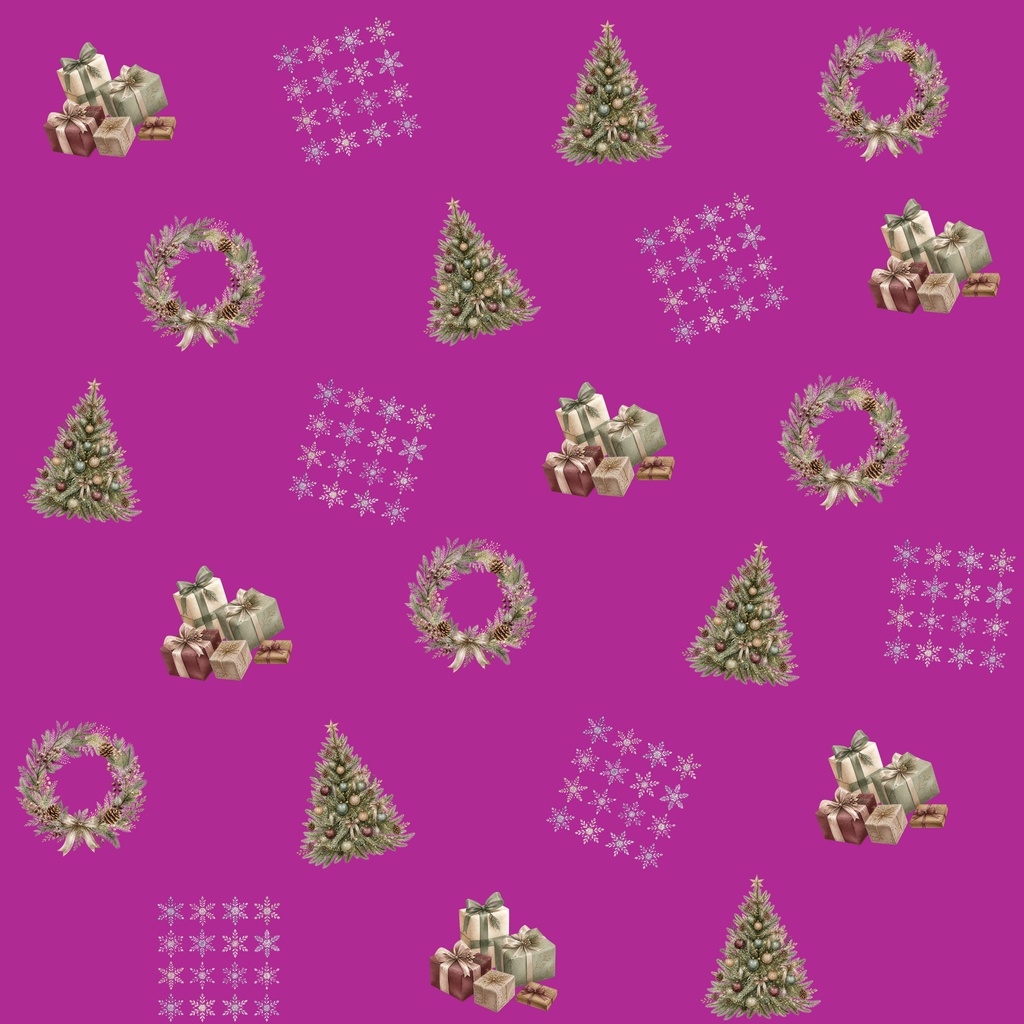 【クリスマス】大人かわいい くすみカラーの水彩デジタルペーパー|3枚セット