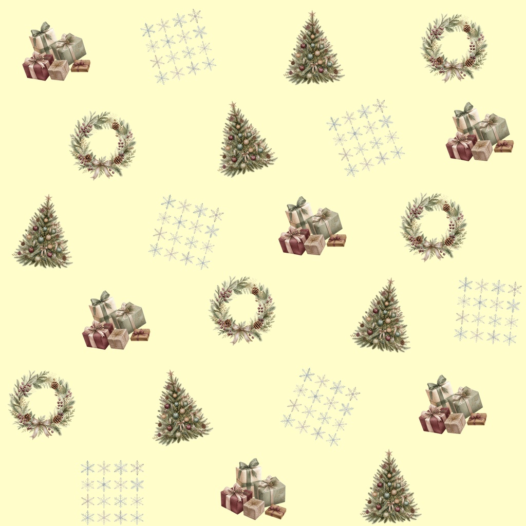 【クリスマス】大人かわいい くすみカラーの水彩デジタルペーパー|3枚セット