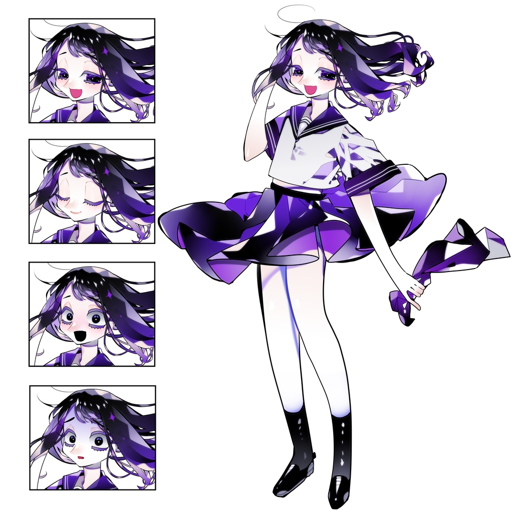 【差分4種】セーラー服 ボブヘアーの少女【TRPG等】