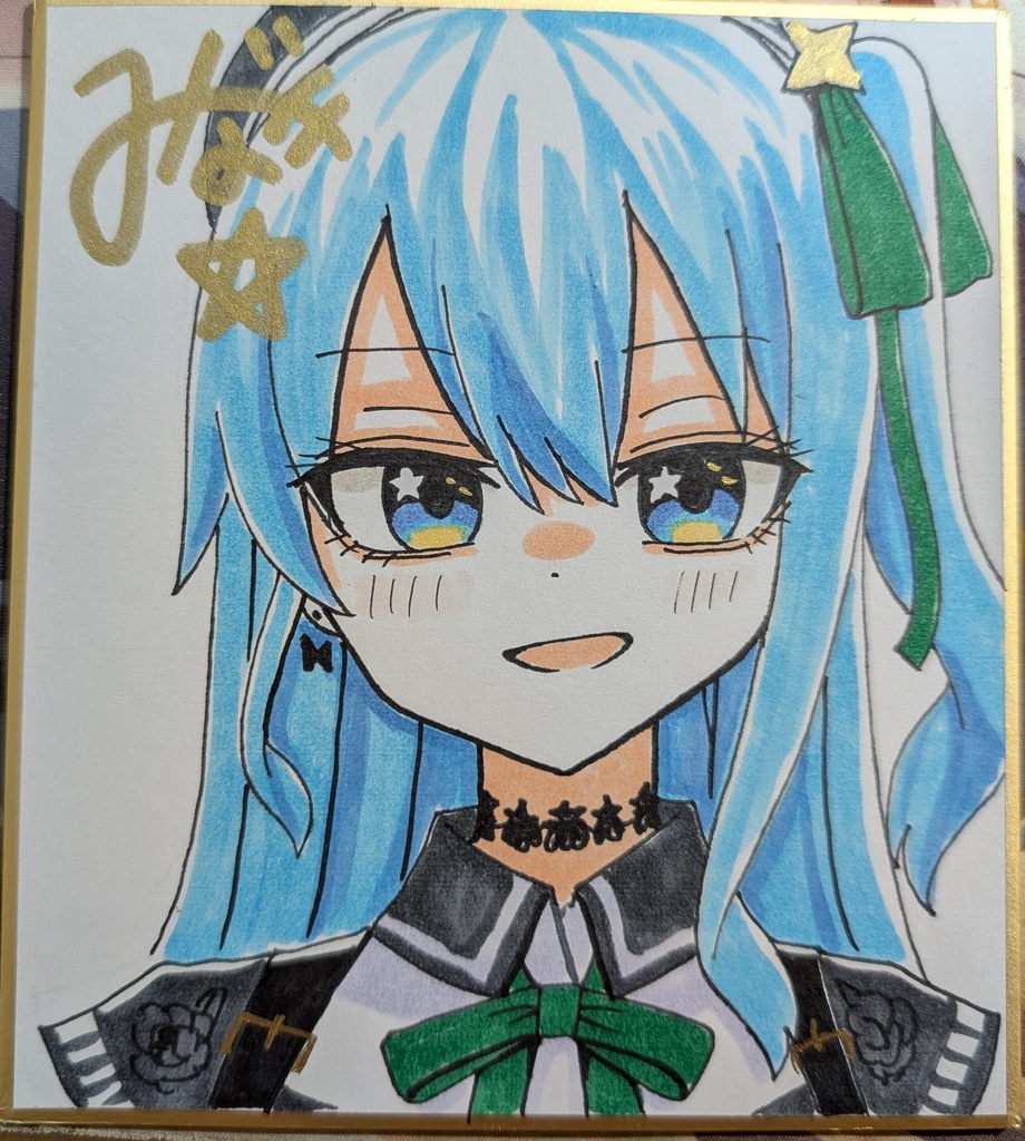 手描きミニ色紙　星街すいせい