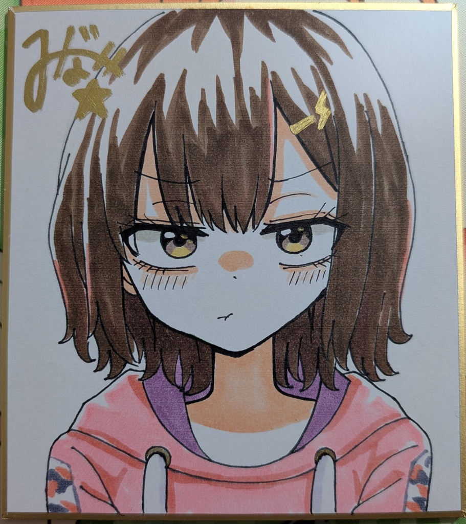 手描きミニ色紙　ロボ子さん
