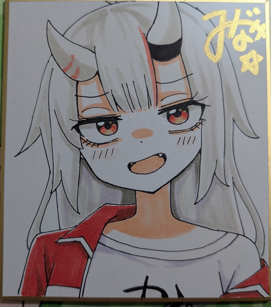 手描きミニ色紙　百鬼あやめ