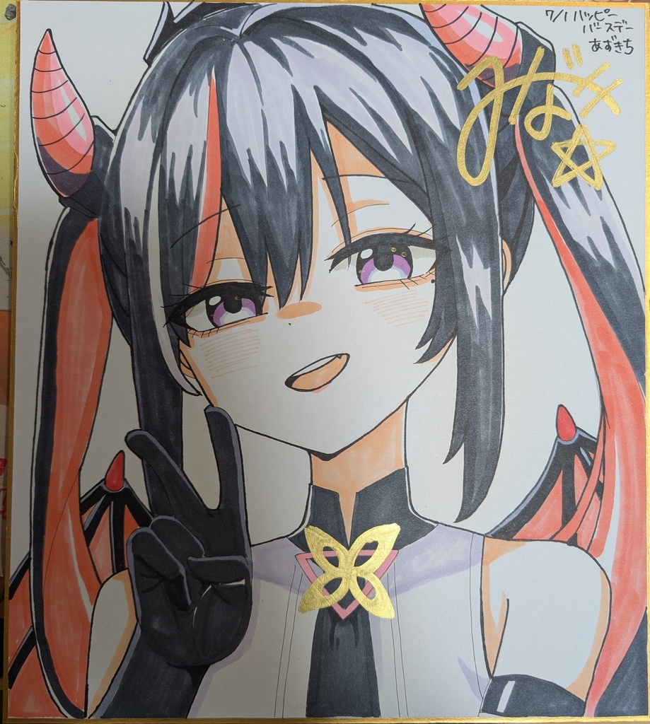 手描き色紙　AZKi