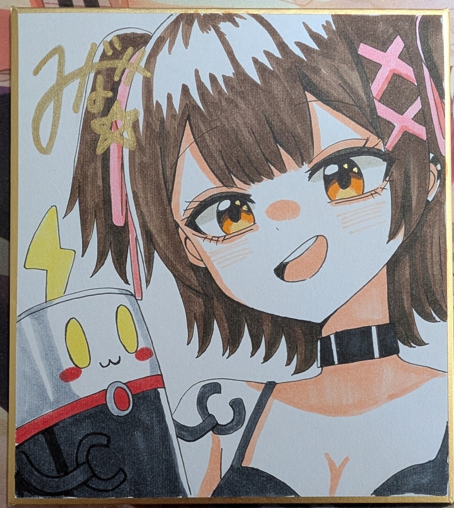 手描きミニ色紙　ロボ子さん