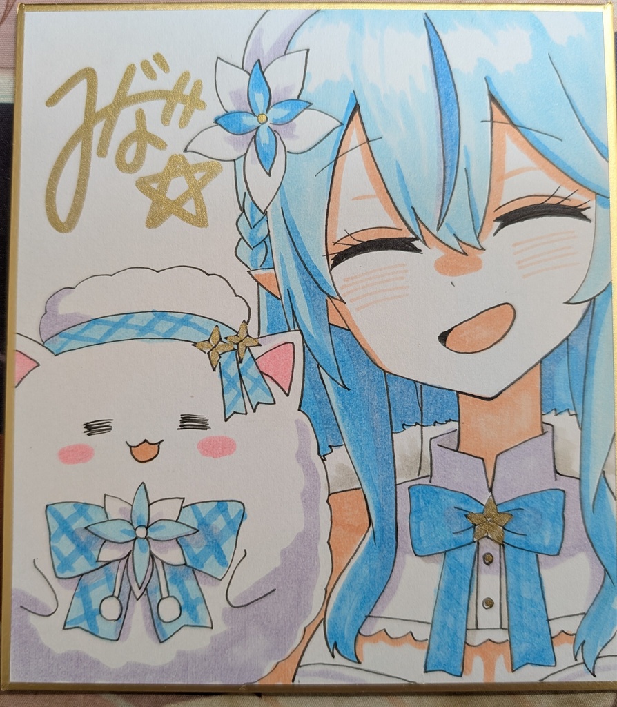 手描きミニ色紙　雪花ラミィ