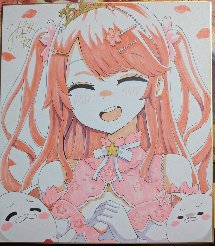 手描き色紙　さくらみこ