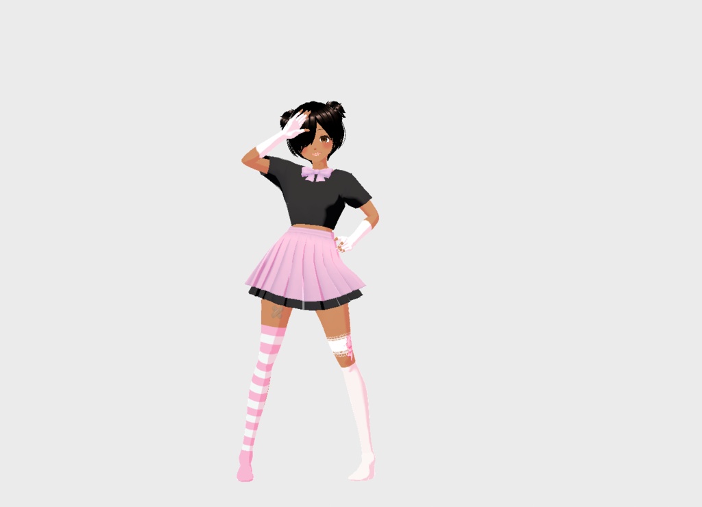 Cute pink and white striped socks set for vroid 