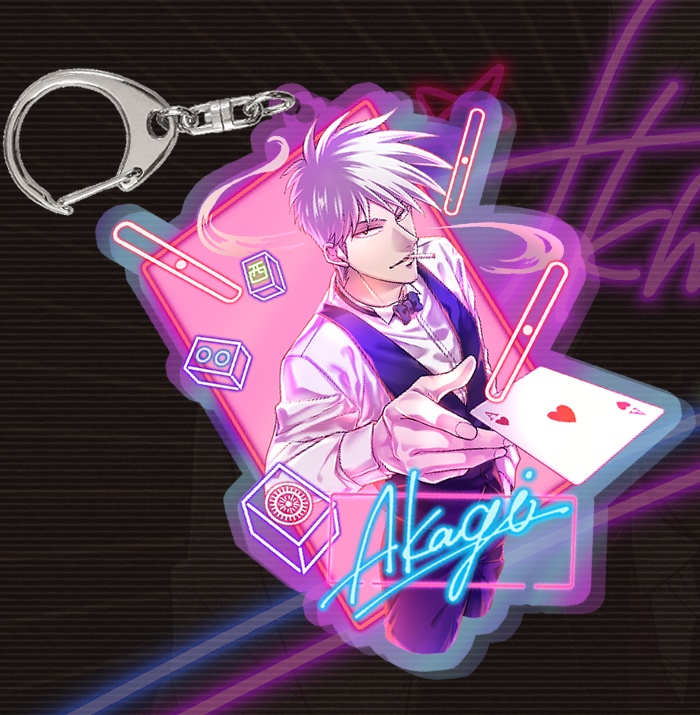 ネオン系オーロラアクリルキーホルダー