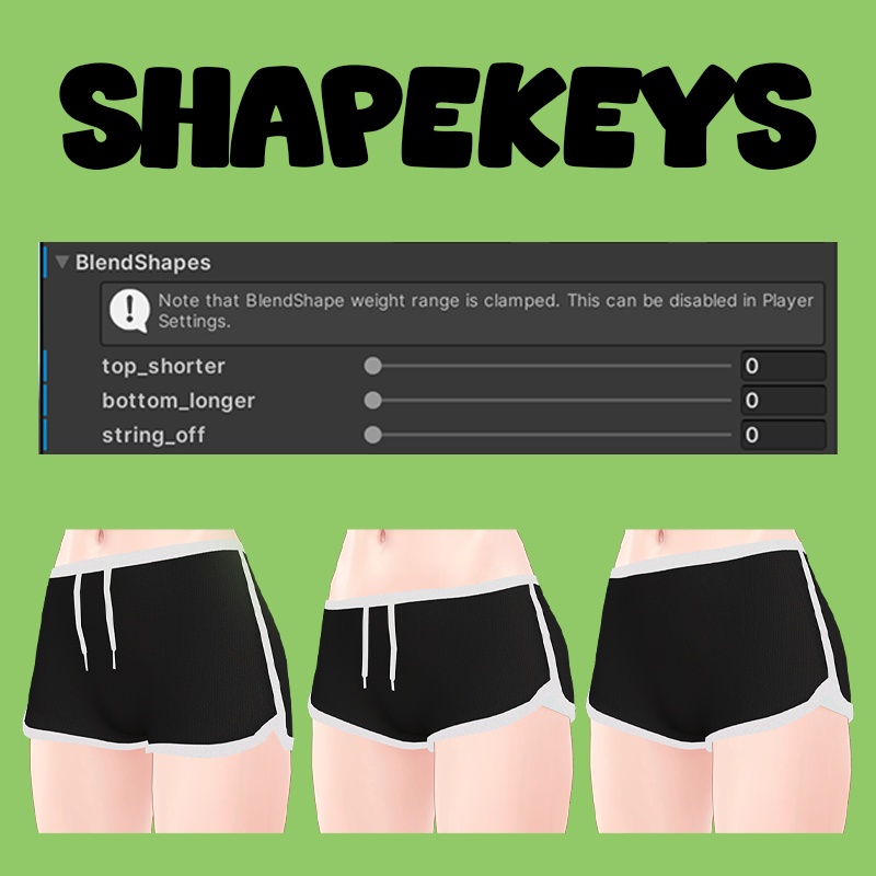 「2アバター対応」 タンクトップ&ショートパンツ